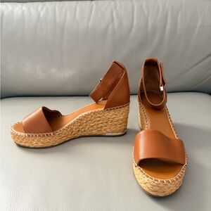 Franco Sarto Tan Espadrille Wedges size 9
